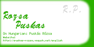 rozsa puskas business card