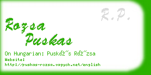 rozsa puskas business card